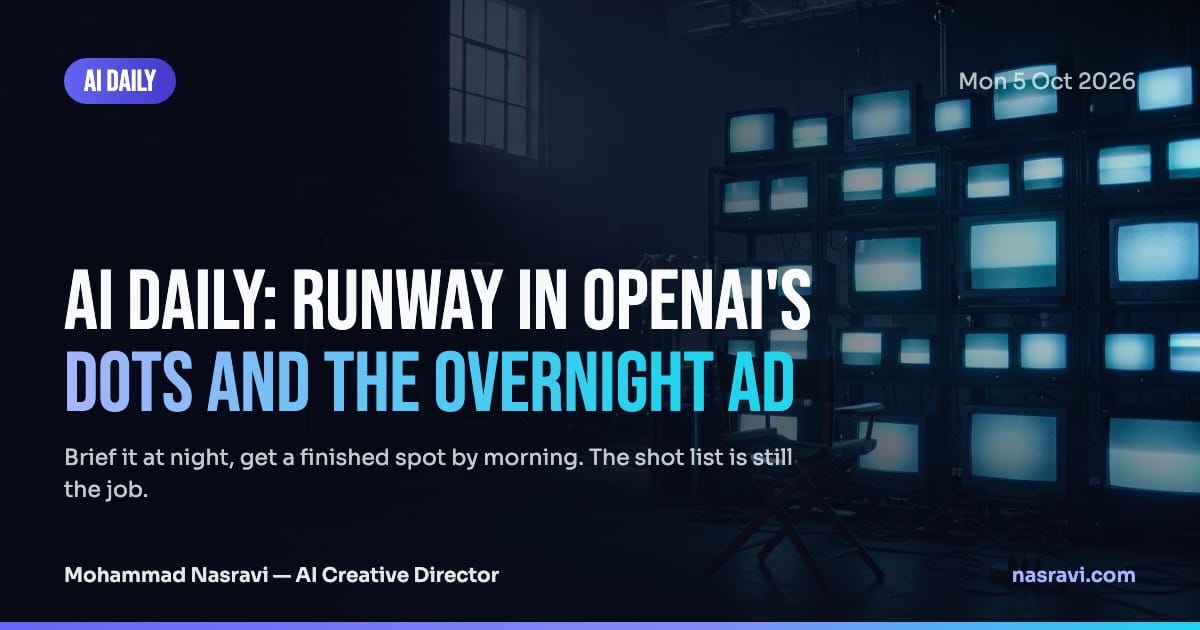 AI Daily: Runway in OpenAI’s dots and the overnight ad